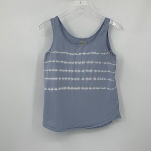 NIC+ZOE Shibori shirttail perfect tank top light blue tie dye shirt knit Medium